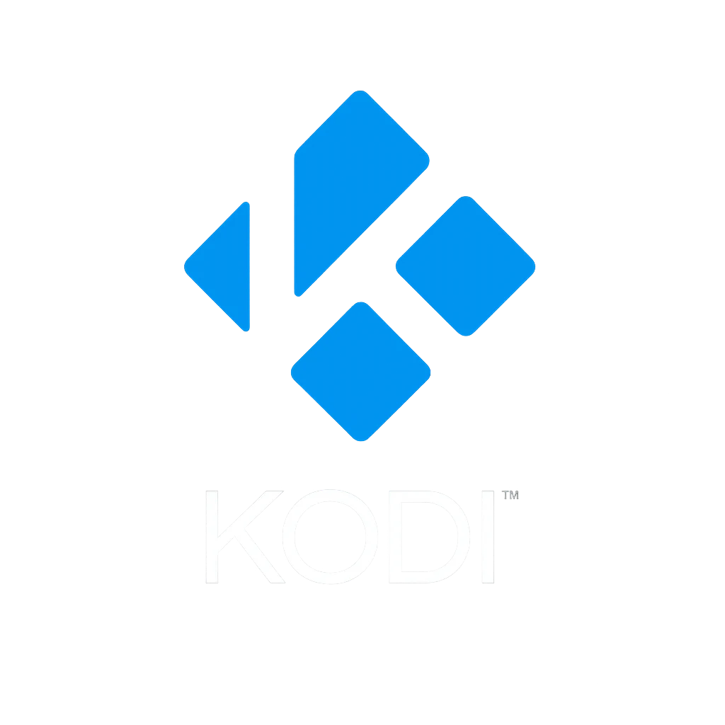 Kodi Google TV media center logo on a premium black background