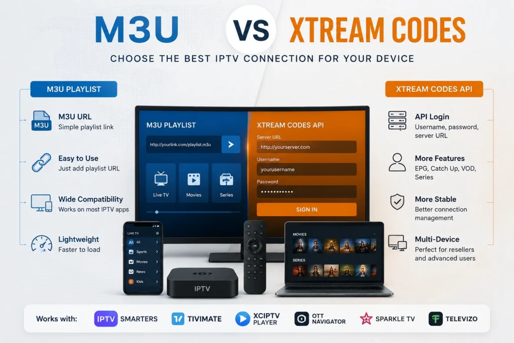 M3U vs Xtream Codes: Best IPTV Login Method?